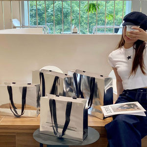 Luxury Custom Kraft Paper Packaging <b>Bags</b> with Magnetic Flap Ribbon Handles and Laminated Finish for Shoes Food <b>Gifts</b> and Retail - Product Image 3
