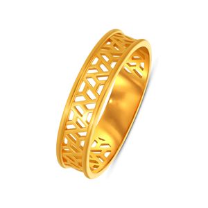 Titan Lattice <b>Men's</b> Gold <b>Ring</b> Trendy Luxury Gold Tone Abstract Geometric <b>Ring</b> <b>for</b> <b>Men</b> Wide Band Openwork Statement Fashion - Product Image 1