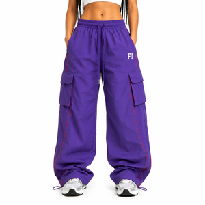 Pantalon Homme Léger à Taille Élastique Décontracté avec Rayures Contrastées et Poches Cargo, Coupe Droite, Taille Mi-Haute, Style Urbain - Product Image 4