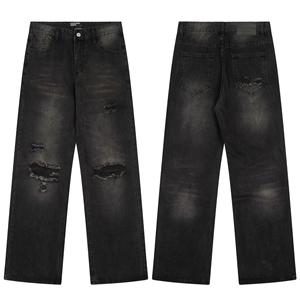 Jeans amples rétro américains pour hommes et femmes, pantalons en denim larges et décontractés, tendance, cool et stylés, avec une sensation de détente - Product Image 6