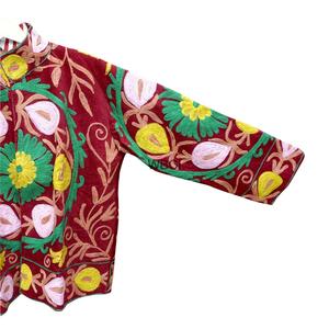 Handmade Women's <b>Corduroy</b> Suzani Embroidered Eco-Friendly Breathable Stripe Thick Cotton Lining Outdoor <b>Jacket</b> Quilted Floral - Product Image 3