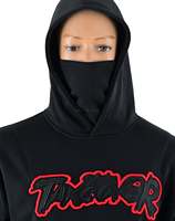Sudadera con capucha y máscara tipo balaclava extragrande. Algodón premium de 450GSM con bordado 3D de Meeroos Industries