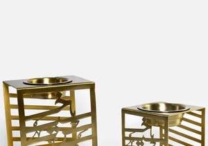 Quemador de Incienso Cuadrado Dorado con Caligrafía Árabe, Incensario de Metal de Lujo al por Mayor, Decoración Islámica Moderna para Mesa - Product Image 6