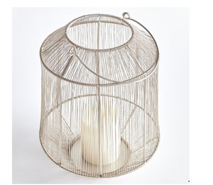 Stainless Steel Handmade Portable Classic Metal &Glass Candle Durable <b>Lantern</b> With White Finished <b>Lantern</b> <b>Set</b> of Two - Product Image 3
