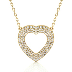 Pendentif en or plaqué diamant cultivé en laboratoire CVD, personnalisé, bijoux en or 14 carats, collier, vente de la Saint-Valentin, pendentif en forme de cœur ravissant - Product Image 1