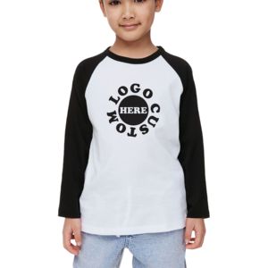 Camisetas de Verano para Niños, Cuello Redondo, Manga Raglán, Algodón, Manga Larga, Secado Rápido, Transpirables, Ecológicas, Casuales - Product Image 1