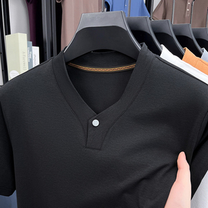Camiseta de Manga Corta para Hombre ST. Meer ODM, Verano, Casual, Fresca, Transpirable, Tejido Worsted 180g, Color Sólido, Corte Holgado - Product Image 1