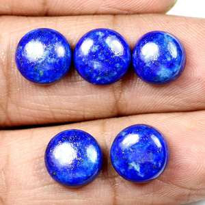 Pierres précieuses en lapis-lazuli naturel, cabochons ronds de 6 mm, pierres brutes pour la création de bijoux, cristal bleu, fournisseur en gros en vrac d'Inde - Product Image 4
