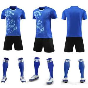 Ensemble d'uniformes de football sublimés pour hommes, maillot à col en V à manches courtes, dégradé noir et blanc, polyester respirant, vêtements de football - Product Image 5