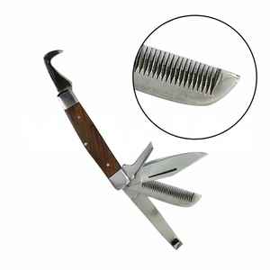 Cuchillo de Herrador de Acero de Damasco Premium IRON para Recorte de Herraduras, Hoja Hecha a Mano, Herramientas Veterinarias, OEM, Marca Privada - Product Image 2