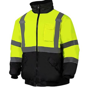 Veste de travail haute visibilité, veste réfléchissante, vêtements de sécurité, veste zippée, sweat-shirt pour travaux par temps froid, veste de chantier - Product Image 2