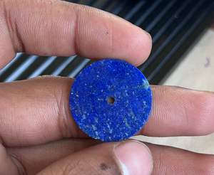 Cadran de montre plat en lapis-lazuli bleu naturel 28,5 mm, accessoires de montre en pierres précieuses d'excellente qualité, trou central de 2 mm, sans perçage - Product Image 3