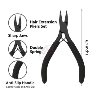 Custom logo flat hair extension <b>pliers</b> Micro-beads stainless steel tools Commercial use hair extension tools with Carry Case - Product Image 3