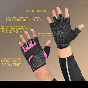 Padded Palm <b>Half</b> Finger Fitness Bodybuilding Sports Weightlifting Gloves Anti <b>Slip</b> Training Gym Workout Low MOQ - Product Image 6