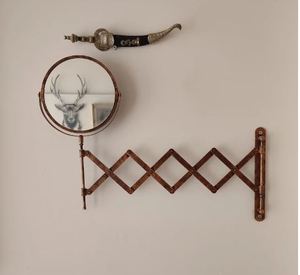 Miroir mural accordéon en cuivre antique et décoration de style vintage industriel, miroir de rasage extensible, miroir mural décoratif pour la maison - Product Image 3