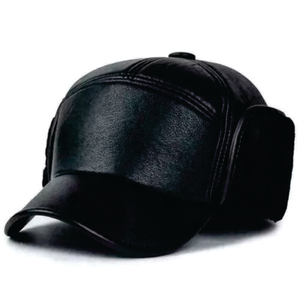 Custom <b>Mens</b> Driving Adjustable Snapback Cap Genuine Leather Baseball <b>Hats</b> for <b>Winter</b> - Product Image 1