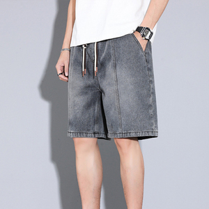Pantalones Cortos Bermuda Casuales para Hombre, Color Azul Claro, de Algodón, con Cordón en la Cintura, Bolsillos, Tejido Transpirable, Corte Medio - Product Image 2