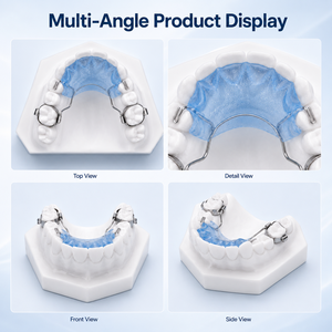 Plaque d'occlusion orthodontique fixe à plan plat, appareil dentaire personnalisé avec bandes molaires, guide occlusal en acrylique, usine de laboratoire OEM - Product Image 3