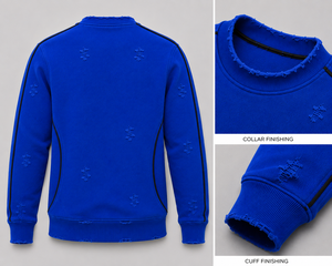 เสื้อสเวตเชิ้ตคอกลมสีน้ำเงินสำหรับผู้ชาย Warpro ทรงปกติ แต่งลายปัก โลโก้ปัก  ใส่สบายๆ สำหรับฤดูใบไม้ร่วง - Product Image 6