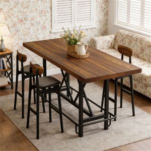 Tavolo da Pranzo Rettangolare ad Altezza Bancone Senza Poggiapiedi - Product Image 1