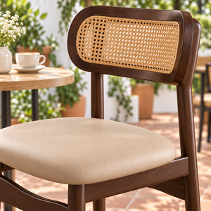 Silla de Comedor Moderna Nórdica de Madera Maciza con Asiento Tapizado para Hogar, Cafetería o Restaurante - Product Image 5