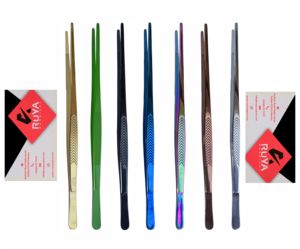 Pince de cuisine droite en acier inoxydable couleur personnalisée pour chef, 30 cm, 7 pièces, résistante à la chaleur, qualité chirurgicale - Product Image 1