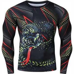 Camiseta de Compresión para Hombre de Secado Rápido con Estampado por Sublimación y Logotipo Personalizado, Camiseta de Compresión para Entrenamiento de MMA Fortleo - Product Image 1