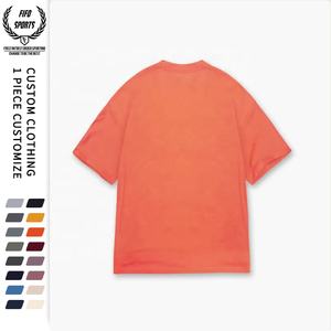 T-shirt en coton pour hommes de grande taille 100% Impression de logo personnalisé T-shirt en coton vierge à col montant et à col montant T-shirt surdimensionné - Product Image 5