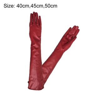 Guantes de cuero hasta la muñeca para mujer, sin forro, ecológicos, térmicos, con pantalla táctil, a la moda, para invierno, viajes, actividades al aire libre, HRZ-261 - Product Image 3