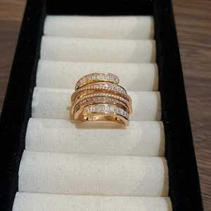 Moissanite Baguette Cut Diamond Four Row Eternity Band <b>Ring</b> Gold Plated With <b>925</b> <b>Silver</b> Fine Women's Wedding Anniversary Charm - Product Image 1