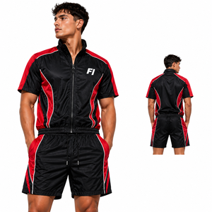 Shorts de sport décontractés en silicone personnalisés pour hommes, shorts de sport à taille élastique pour hommes, shorts en silicone brodés pour hommes, vestes pour hommes - Product Image 2
