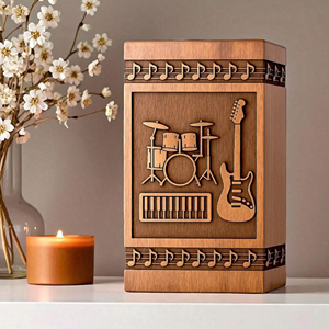 Handmade Rosewood Drum Urn: Engraved Musician Memorial urn Memorial Keepsake by AYAANS - Product Image 4