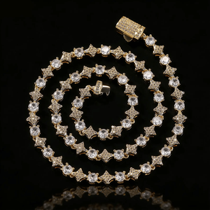 AMBER JEWELS T-476 Natural Stone Hip Hop Tennis Bracelet 18K <b>Solid</b> <b>Gold</b> Plated Radiant Cut Geometric Design Unisex Luxury - Product Image 3