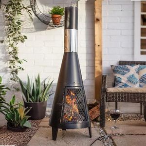 Riscaldatore da Esterno in Acciaio per Patio, Design Chimenea, Elegante Accessorio per Vivere all'Aperto - Product Image 1