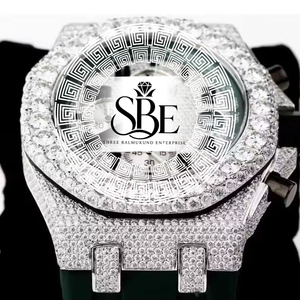 Reloj de Lujo Personalizado con Diamantes, Movimiento de Cuarzo para Hombre, Caja Cuadrada de Acero Inoxidable con Cristal de Zafiro, Cronógrafo, Reloj con Moissanita - Product Image 2