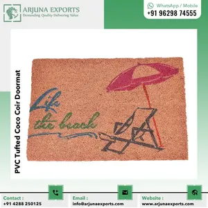 Tapis en fibre de coco naturel Tapis de porte tufté en PVC Paillasson en coco de style moderne pour terrasses et terrasses d'escaliers - Product Image 5