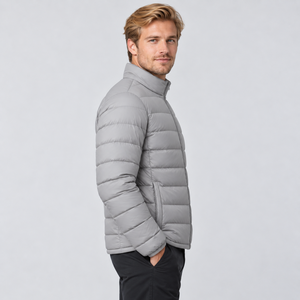 Veste d'hiver matelassée pour homme de bonne qualité, chaude, confortable, légère, pour l'extérieur, avec manches longues et col montant - Product Image 3