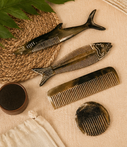 Ensemble cadeau de peigne en corne de buffle naturelle de qualité supérieure, fait à la main, antistatique, pour le soin des cheveux et de la barbe, avec boîte cadeau de luxe - Product Image 6
