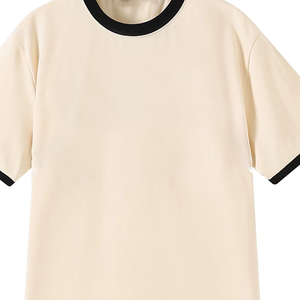 T-shirt Ringer Homme 2026 avec Logo Brodé Personnalisé – 100% Coton, Mode Décontractée Streetwear, Bordure Contrastante |   OEM respirant et doux - Product Image 4