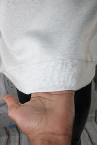 Sweat-shirt à col montant gris cendré BEARS, 100% bleu, broderie appliquée, col large, URBAN PRODUCTIONS - Product Image 5