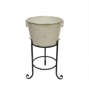 Hielera Clásica Ovalada de Metal para Fiestas, Enfriador de Botellas, Hielera de Acero Galvanizado Negro con Soporte para Cerveza, Vino, Champaña - Product Image 4