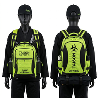 Mochila Deportiva Premium de Poliéster 600 GSM para BJJ, Verde Neón con Panel Negro, Logotipo Personalizado, Equipo de Entrenamiento
