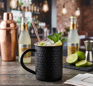 Tasses à Moscow Mule noires antiques, vaisselle et accessoires, cadeau festif, couvercle anti-fuite, isolation sous vide, tasse à café - Product Image 1