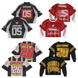 Camiseta Deportiva Corta Negra con Diseño Gótico de Llamas, Número 52 SAINT, Camiseta de Malla con Gráficos, Estilo Urbano Atrevido, Top Atlético, Venta al Por Mayor OEM - Product Image 1