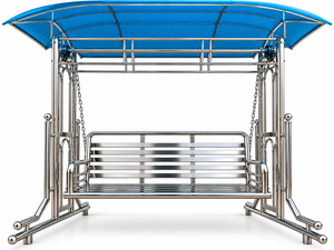 Columpio de Jardín de 3 Plazas para Exteriores con Toldo, Estructura Metálica, Asiento de Columpio Independiente para Patio, Jardín, Terraza, Parque - Product Image 3