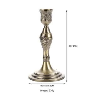 Porte-bougie en alliage de zinc électroplaqué, style vintage de luxe léger, design nordique, élégant et esthétique, pour la maison - Product Image 4