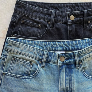 Shorts Bermuda en jean délavé taille haute pour homme, style décontracté, fermeture boutonnée, tissu 100 % coton toile - Product Image 5