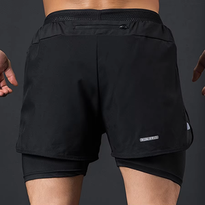 Wholesale Running Wear <b>Men</b> Polyester Custom <b>Compression</b> Sweat Training Workout Fitness Athletic Sports Running Gym <b>Shorts</b> - Product Image 1