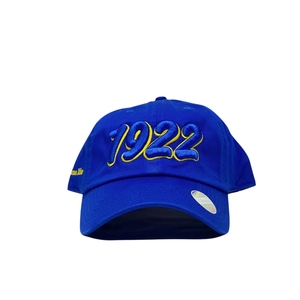 Gorra de Béisbol Bordada en Azul Rey con Contorno Amarillo, Diseño 2025, Visera Curva Ajustable, Cierre a Presión, para Uso Deportivo Informal - Product Image 1