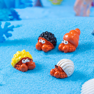Nouvelle Arrivée Figurine Miniature en Résine Crabe Ermite Décoration DIY Micro-Paysage Océanique Petits Ornements Vie Marine Jardin Féerique - Product Image 2